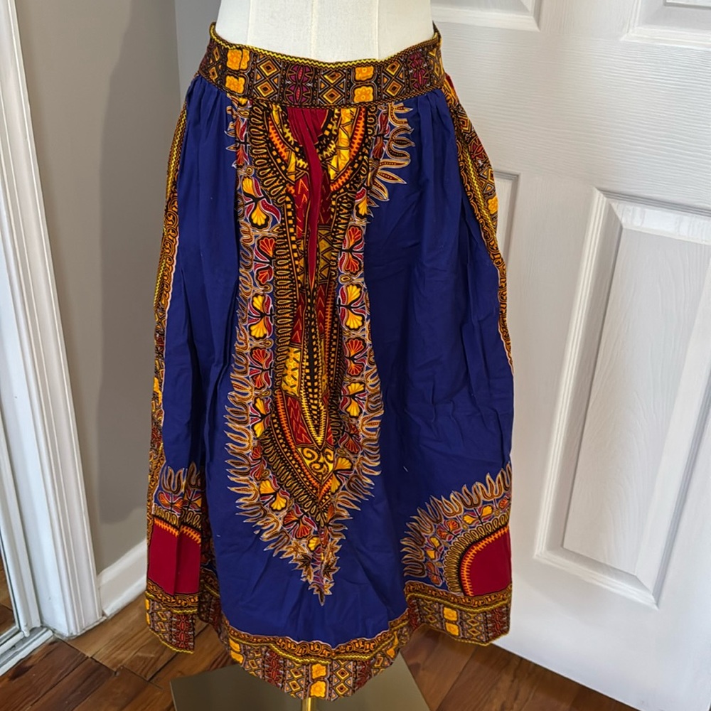 African print custom made skirt with pockets